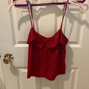Red Satin Tank Top